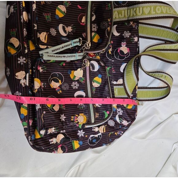 Y2K Harajuku Lovers black snowflake print kawaii duffel shoulder bag purse - Picture 11 of 11